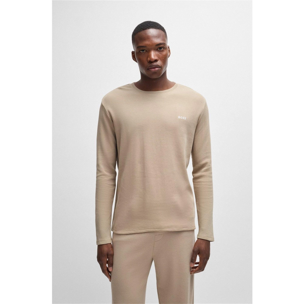 Hugo Boss Waffle Ls-Shirt 10242355 02 - Light Beige275